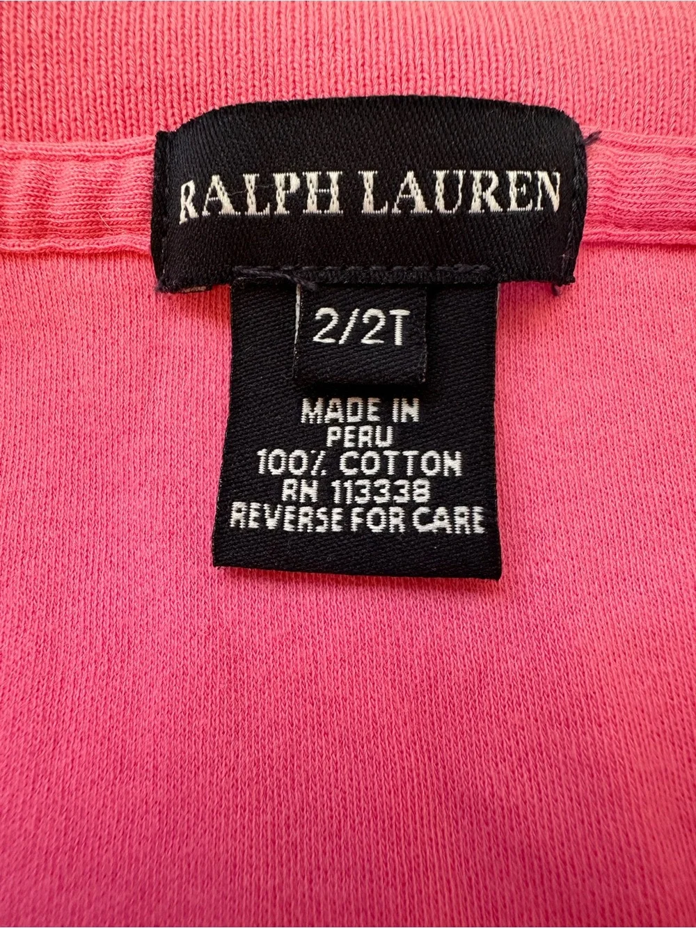 Ralph Lauren Girls' Hot Pink Polo with White Trim